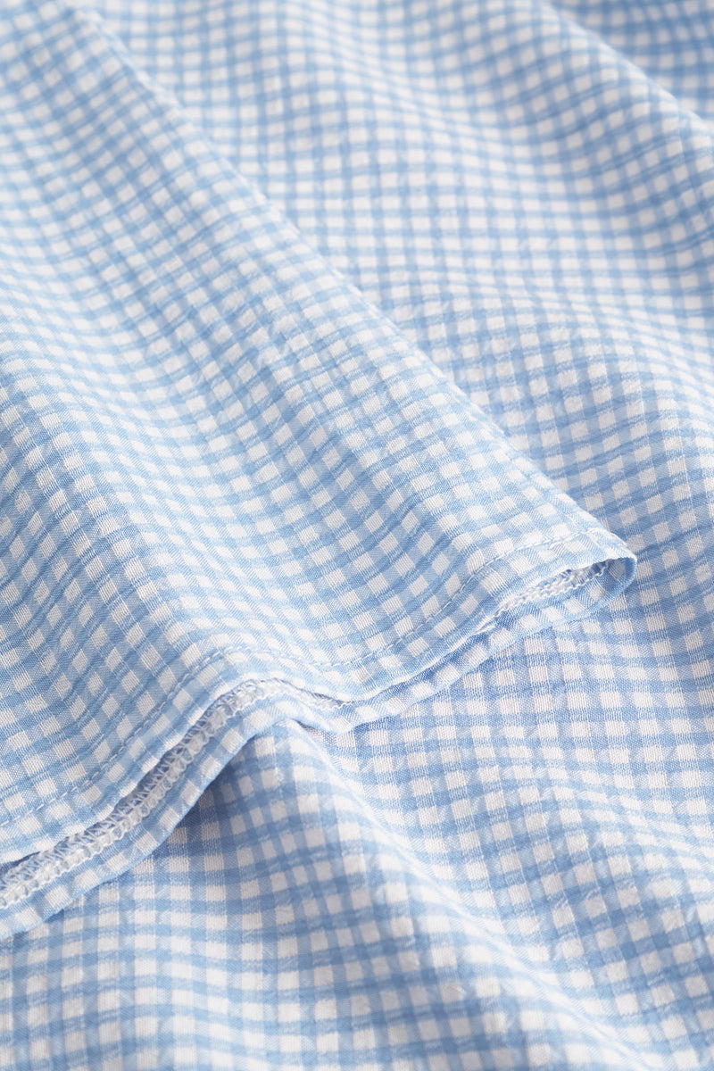 Mari Long Skirt - Lt. Blue Checked