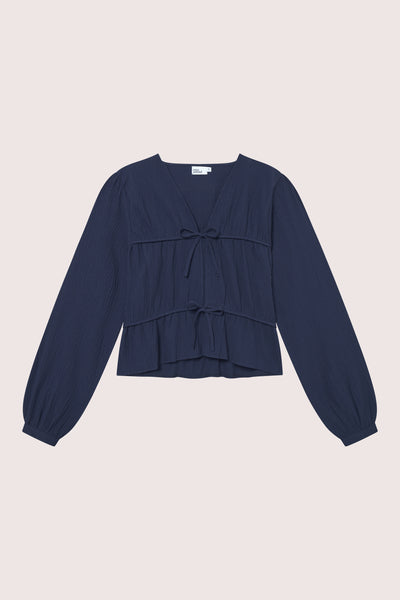 Mercer String Blouse - Midnight Blue