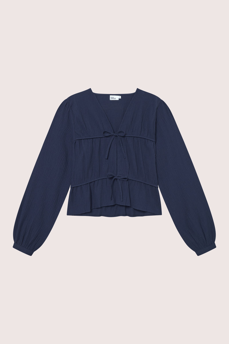 Mercer String Blouse - Midnight Blue