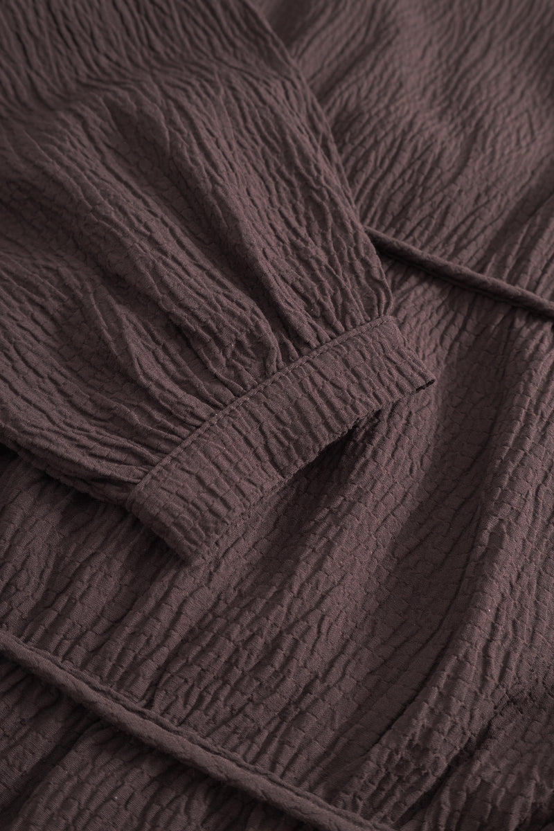 Mercer String Blouse - Chocolate Plum