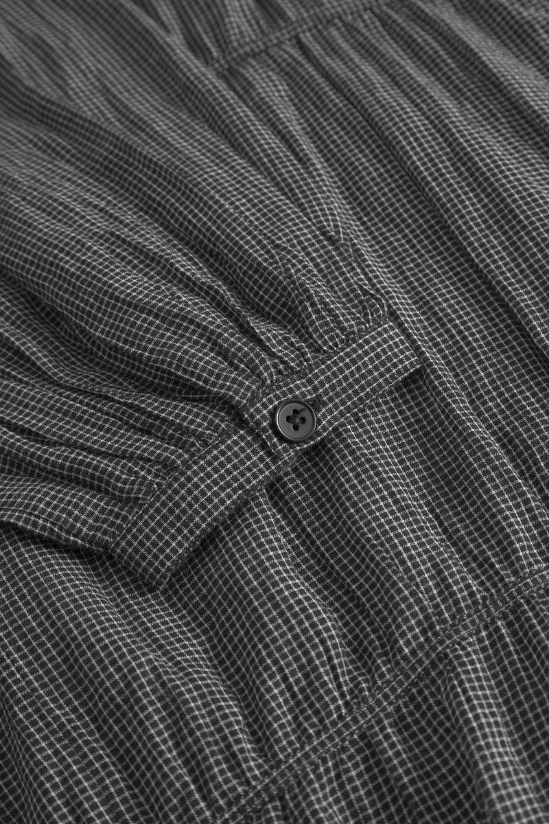 Nina Button Blouse - Black/White Check