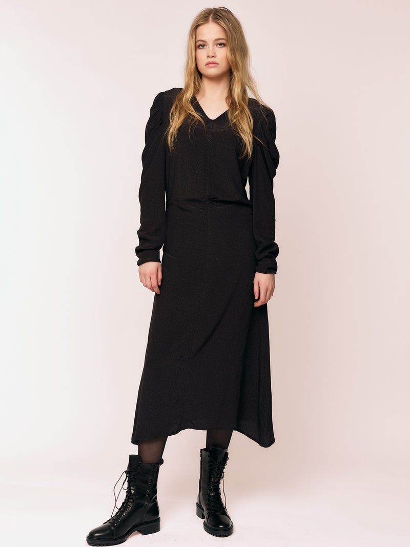 Ellen Asymmetric Dress - Printed Plum