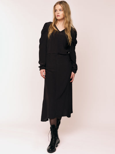 Ellen Asymmetric Dress - Printed Plum