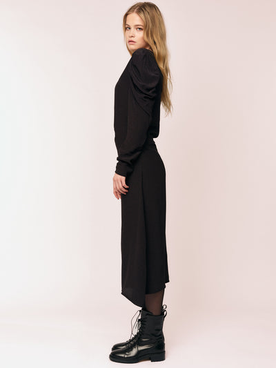 Ellen Asymmetric Dress - Printed Plum