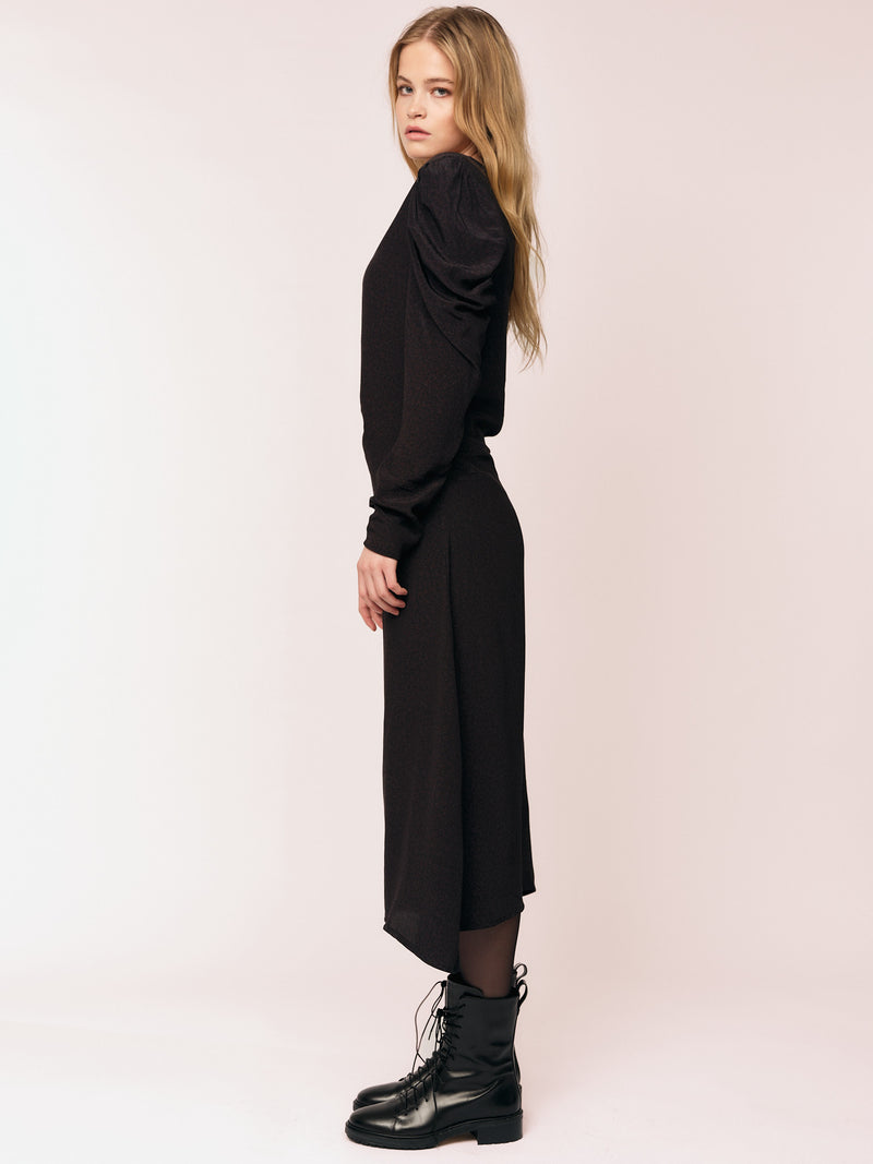 Ellen Asymmetric Dress - Printed Plum