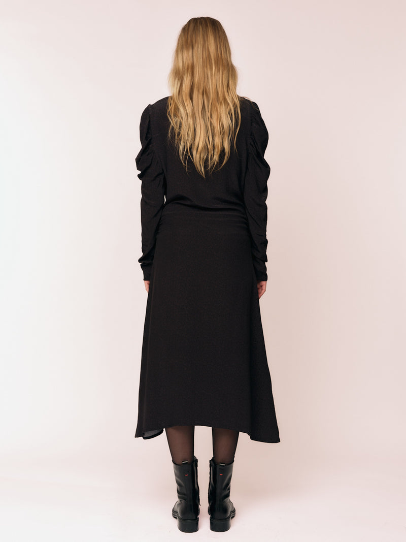 Ellen Asymmetric Dress - Printed Plum