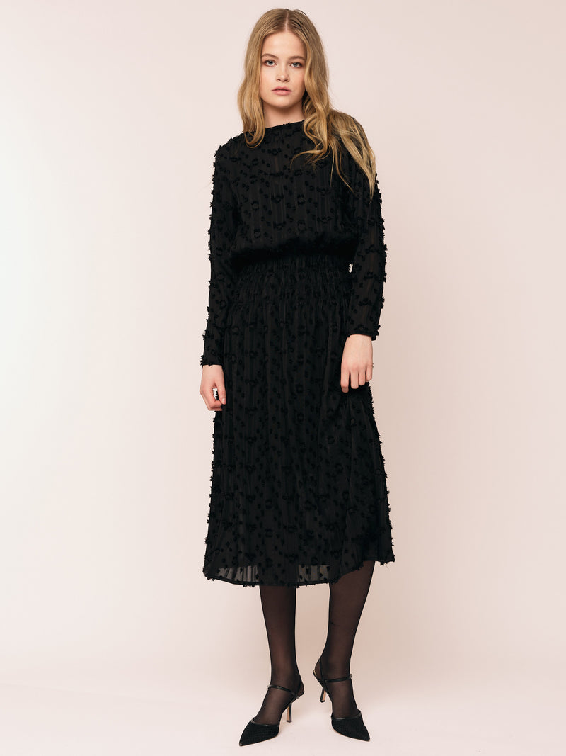 Julia LS Smock Dress - Black