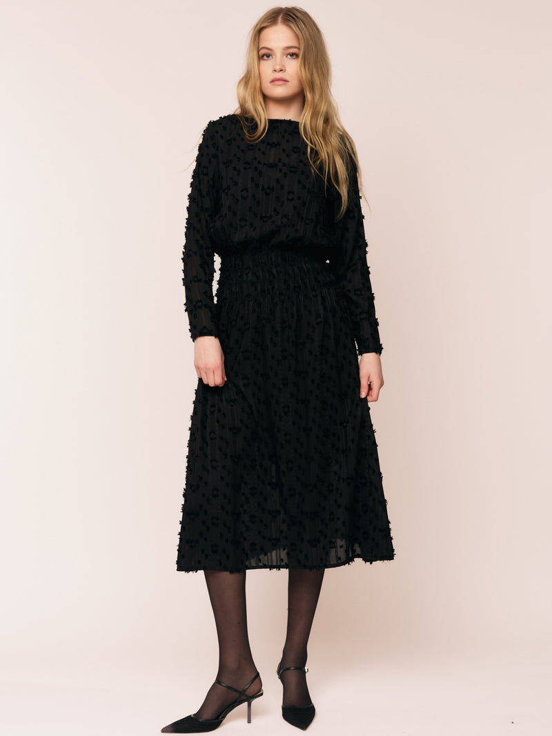 Julia LS Smock Dress - Black