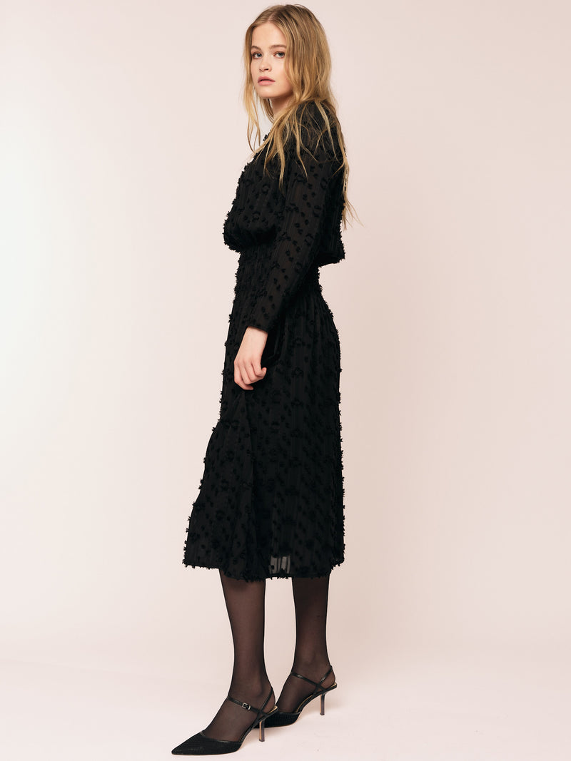 Julia LS Smock Dress - Black