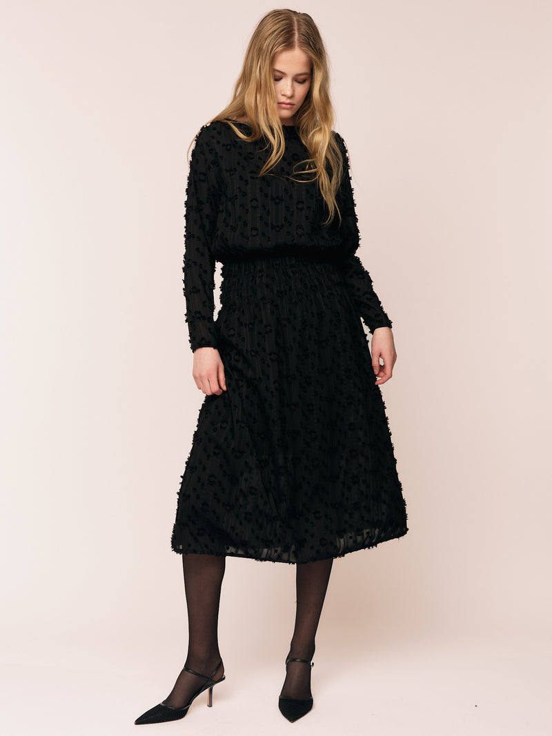 Julia LS Smock Dress - Black