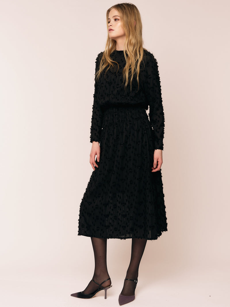 Julia LS Smock Dress - Black