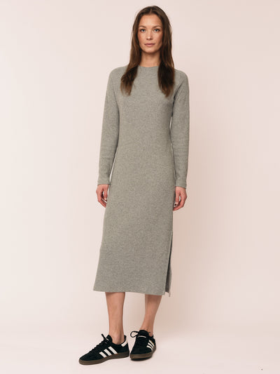 Daniela Rib Dress - Dark Grey Melange