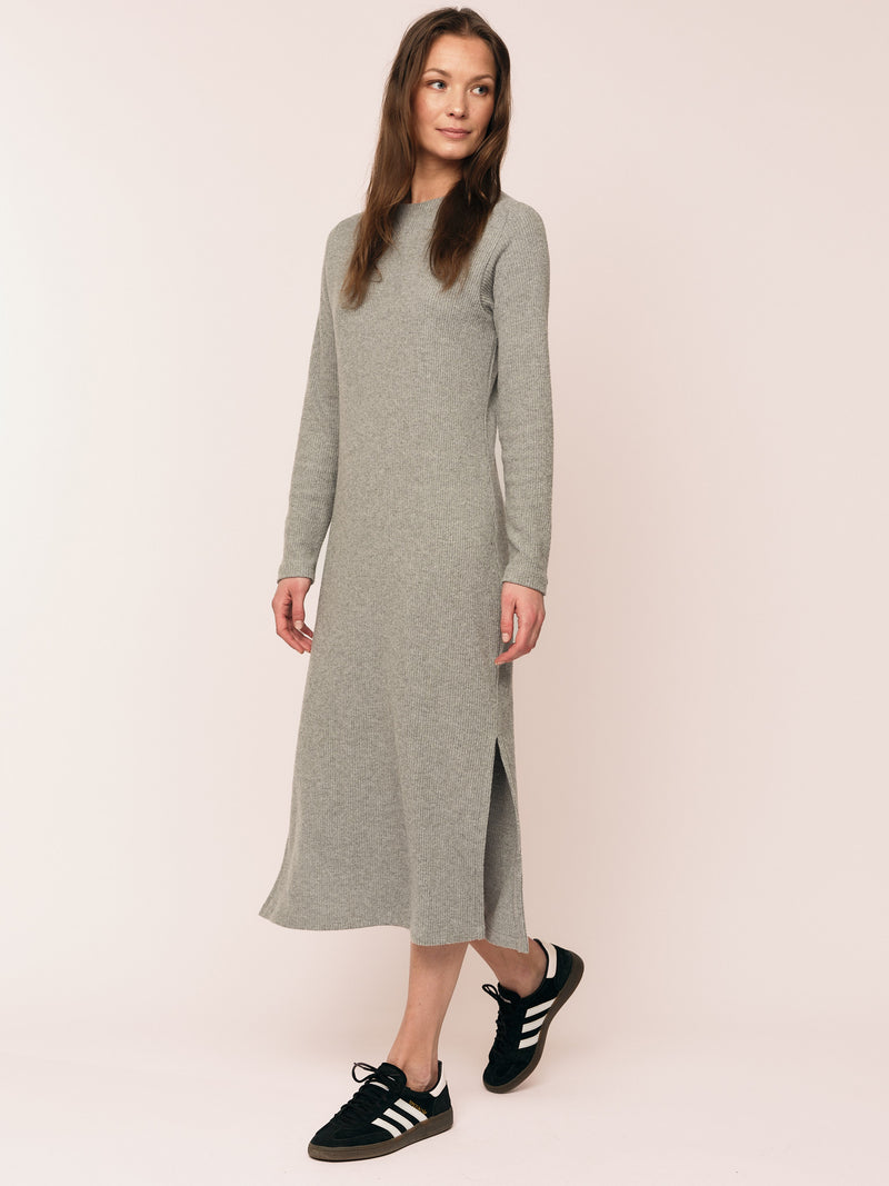 Daniela Rib Dress - Dark Grey Melange