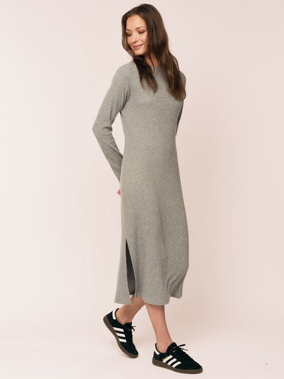 Daniela Rib Dress - Dark Grey Melange