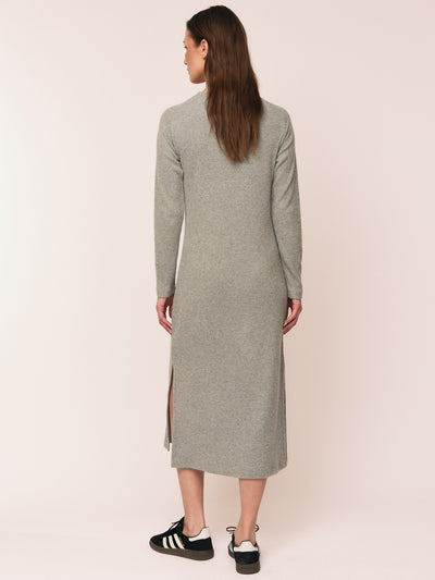 Daniela Rib Dress - Dark Grey Melange