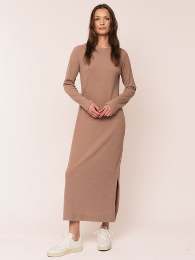Daniela Rib Dress - Brown Melange