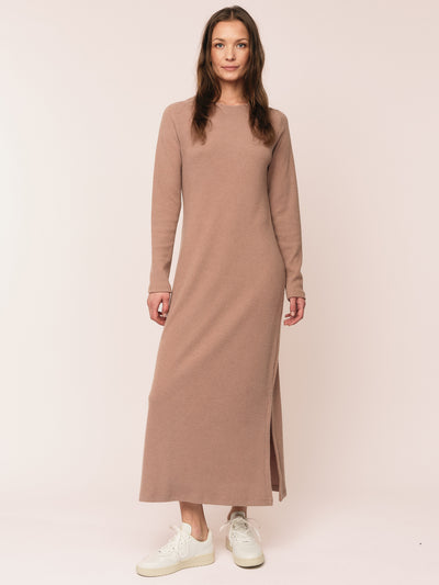 Daniela Rib Dress - Brown Melange