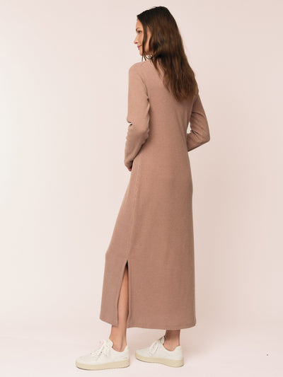 Daniela Rib Dress - Brown Melange