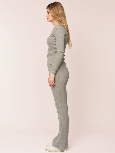 Daniela Rib Trouser - Dark Grey Melange