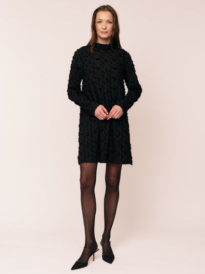 Julia Mock Neck Dress - Black