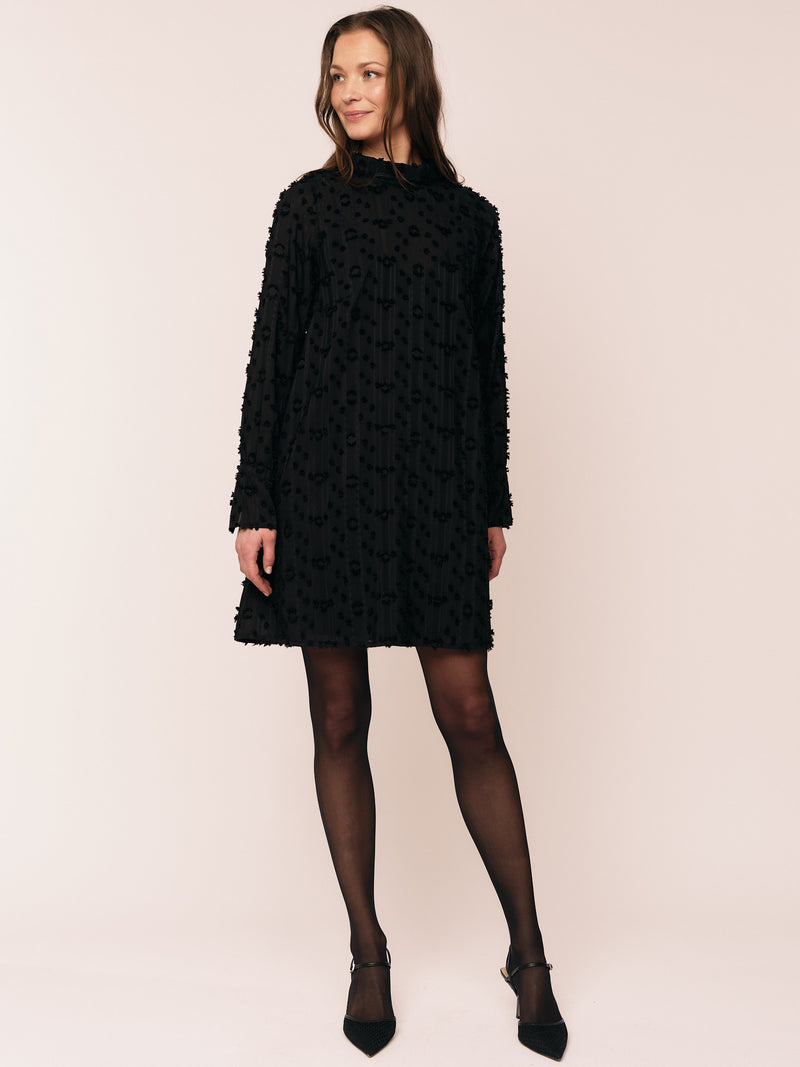 Julia Mock Neck Dress - Black