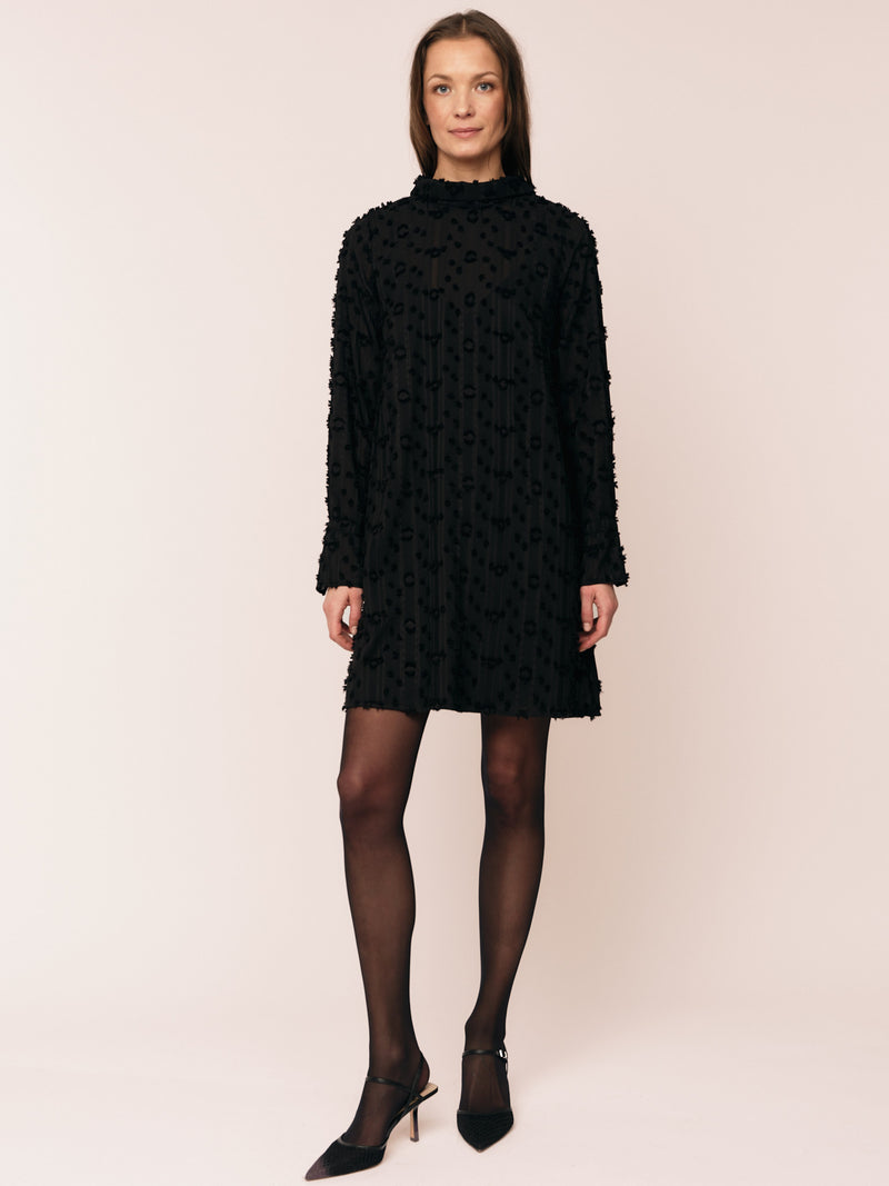 Julia Mock Neck Dress - Black