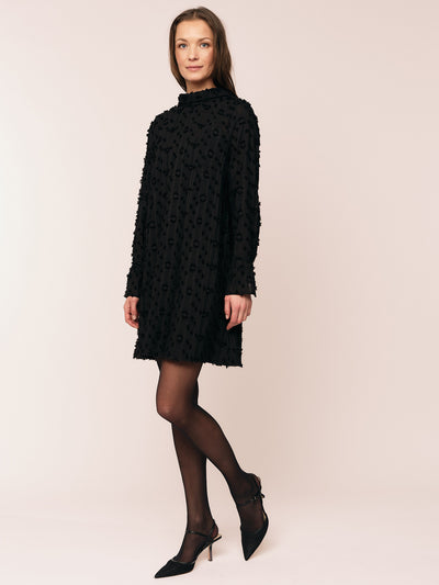Julia Mock Neck Dress - Black