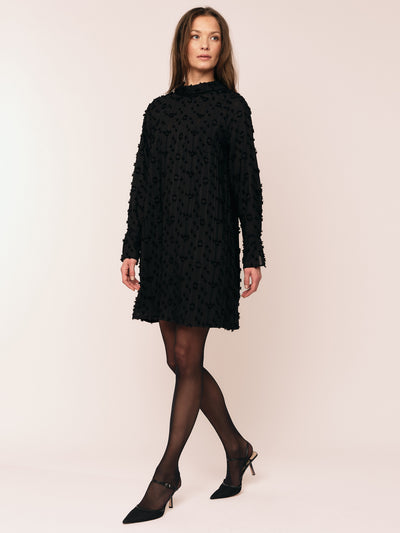 Julia Mock Neck Dress - Black