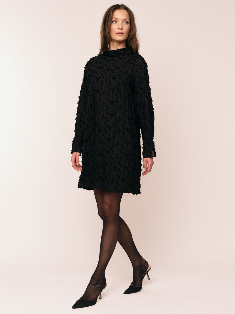 Julia Mock Neck Dress - Black