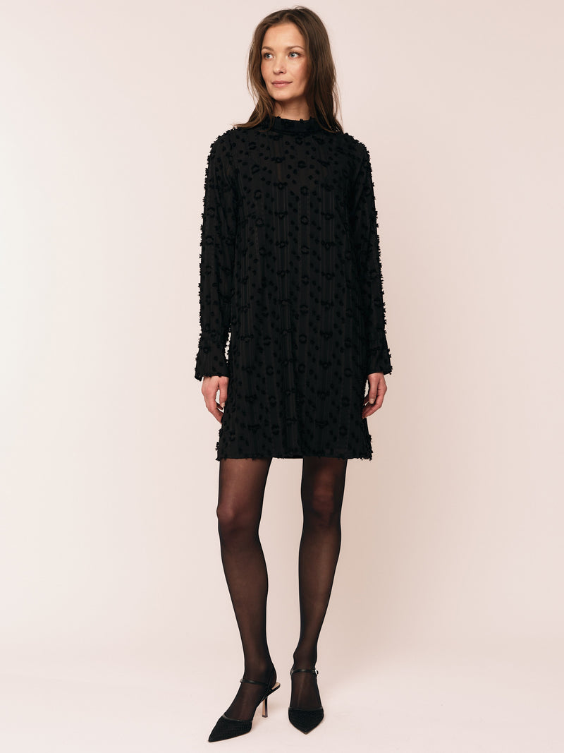 Julia Mock Neck Dress - Black