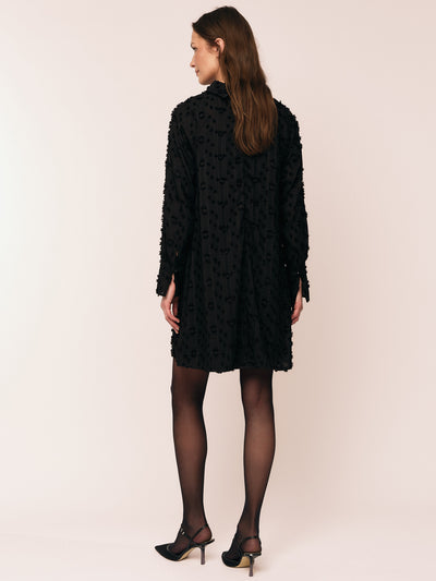 Julia Mock Neck Dress - Black