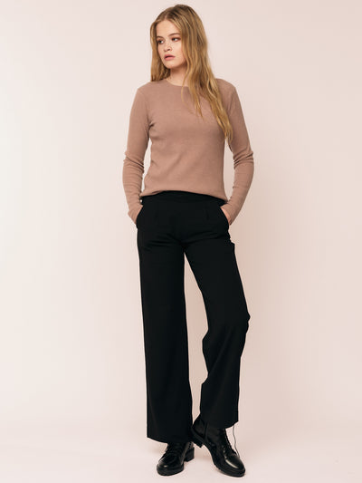 Daniela Rib Top - Brown Melange