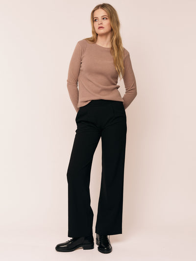 Daniela Rib Top - Brown Melange