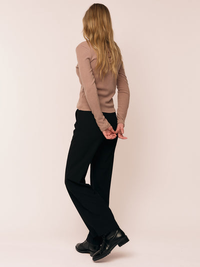 Daniela Rib Top - Brown Melange