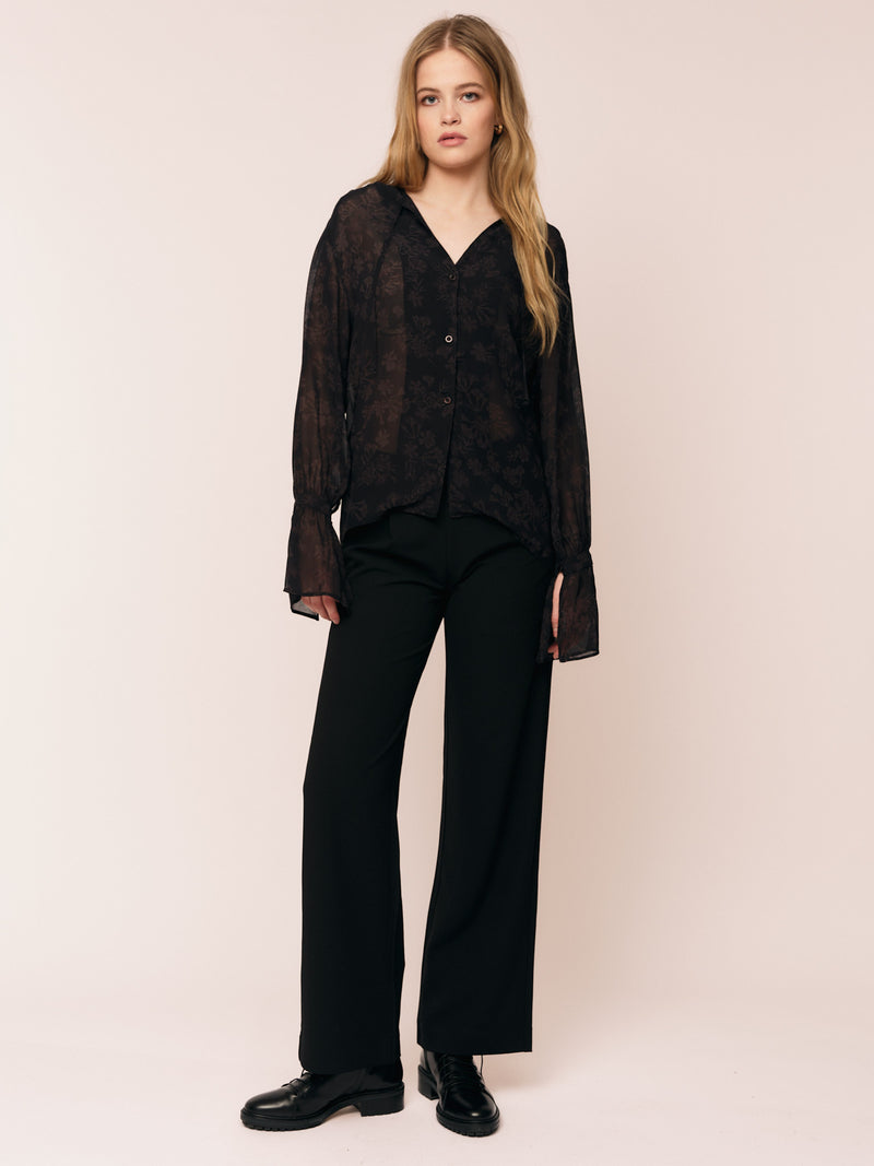 Frost Blouse - Petite Plum Flower