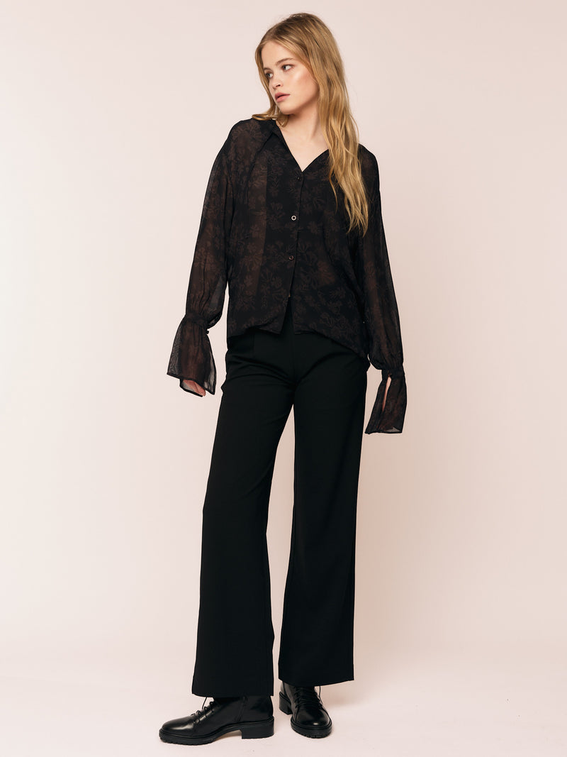 Frost Blouse - Petite Plum Flower