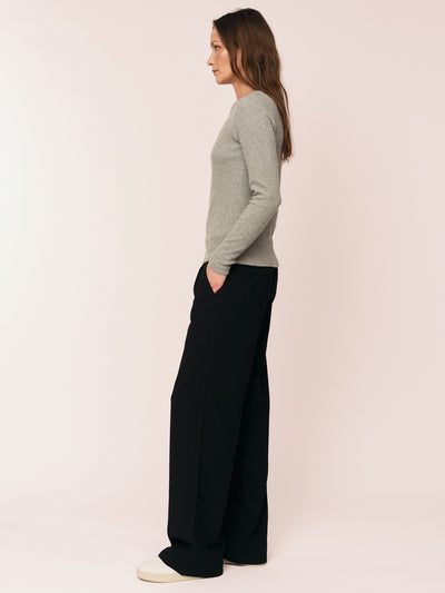 Daniela Rib Top - Dark Grey Melange