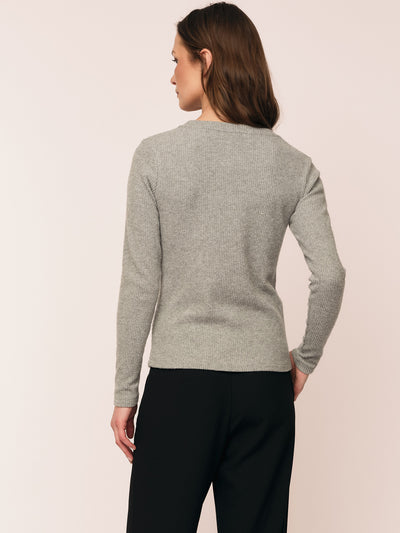 Daniela Rib Top - Dark Grey Melange