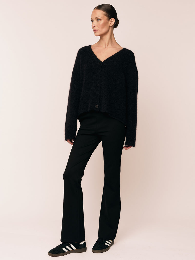 Astrid V Neck Cardigan - Black
