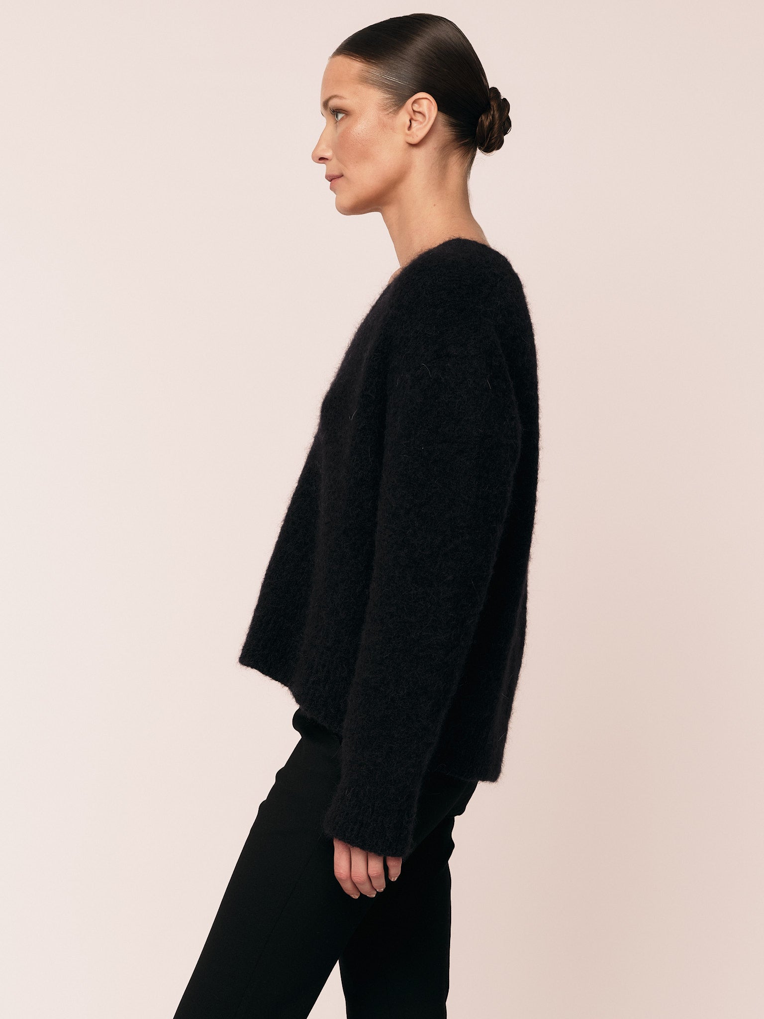 Astrid V Neck Cardigan - Black – Once Untold