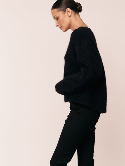 Astrid V Neck Cardigan - Black