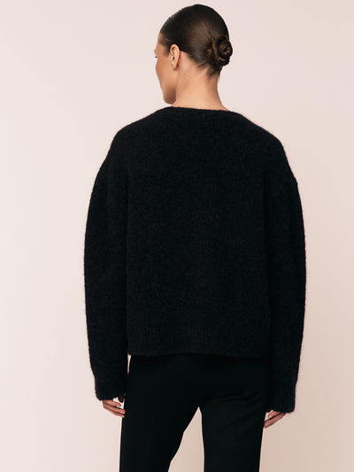 Astrid V Neck Cardigan - Black