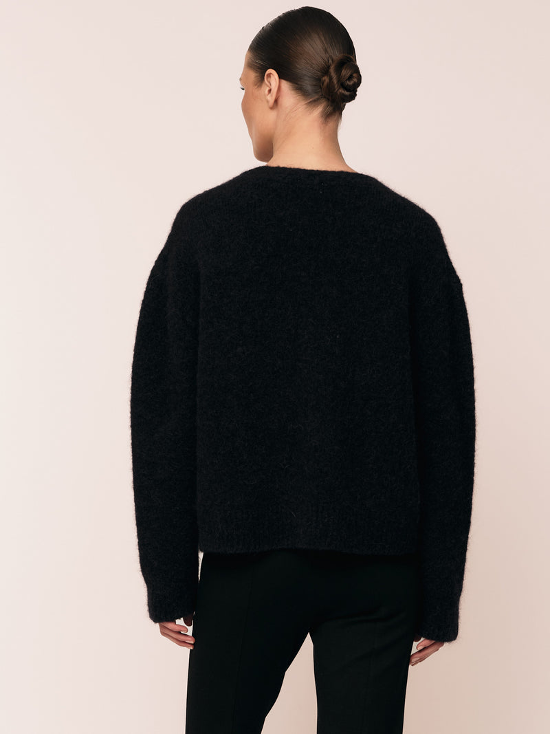 Astrid V Neck Cardigan - Black