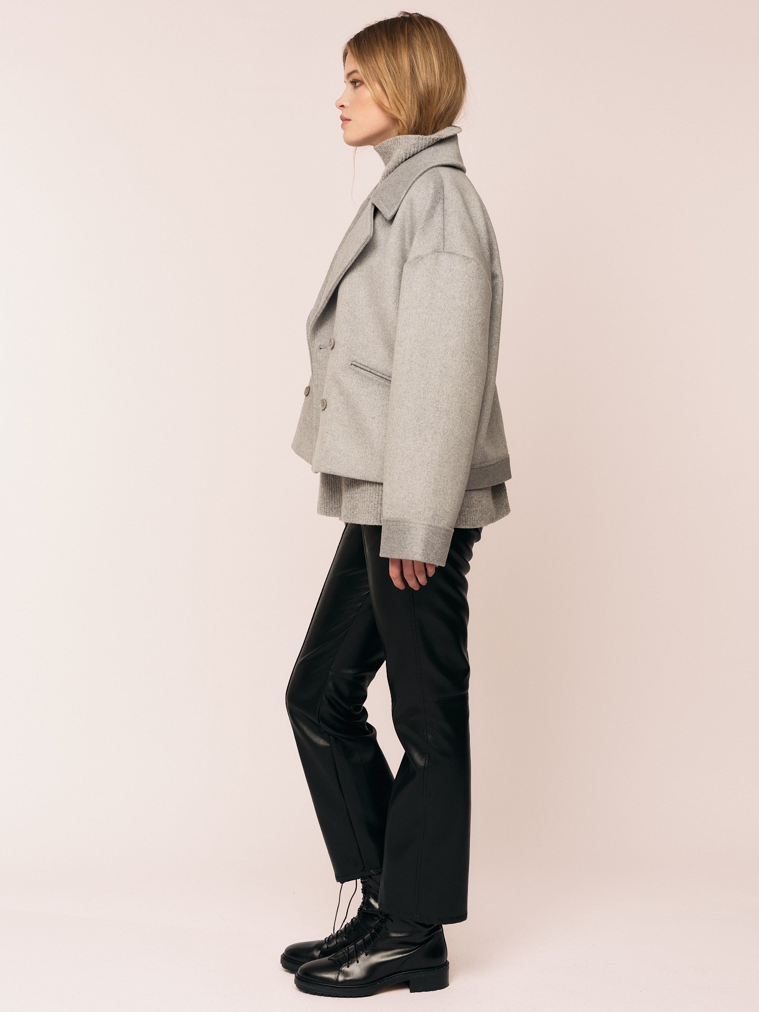 ESSAY（エッセイ） COLLAR LESS COAT　Grey Brown Seven Blazer - Anthracite – Once Untold