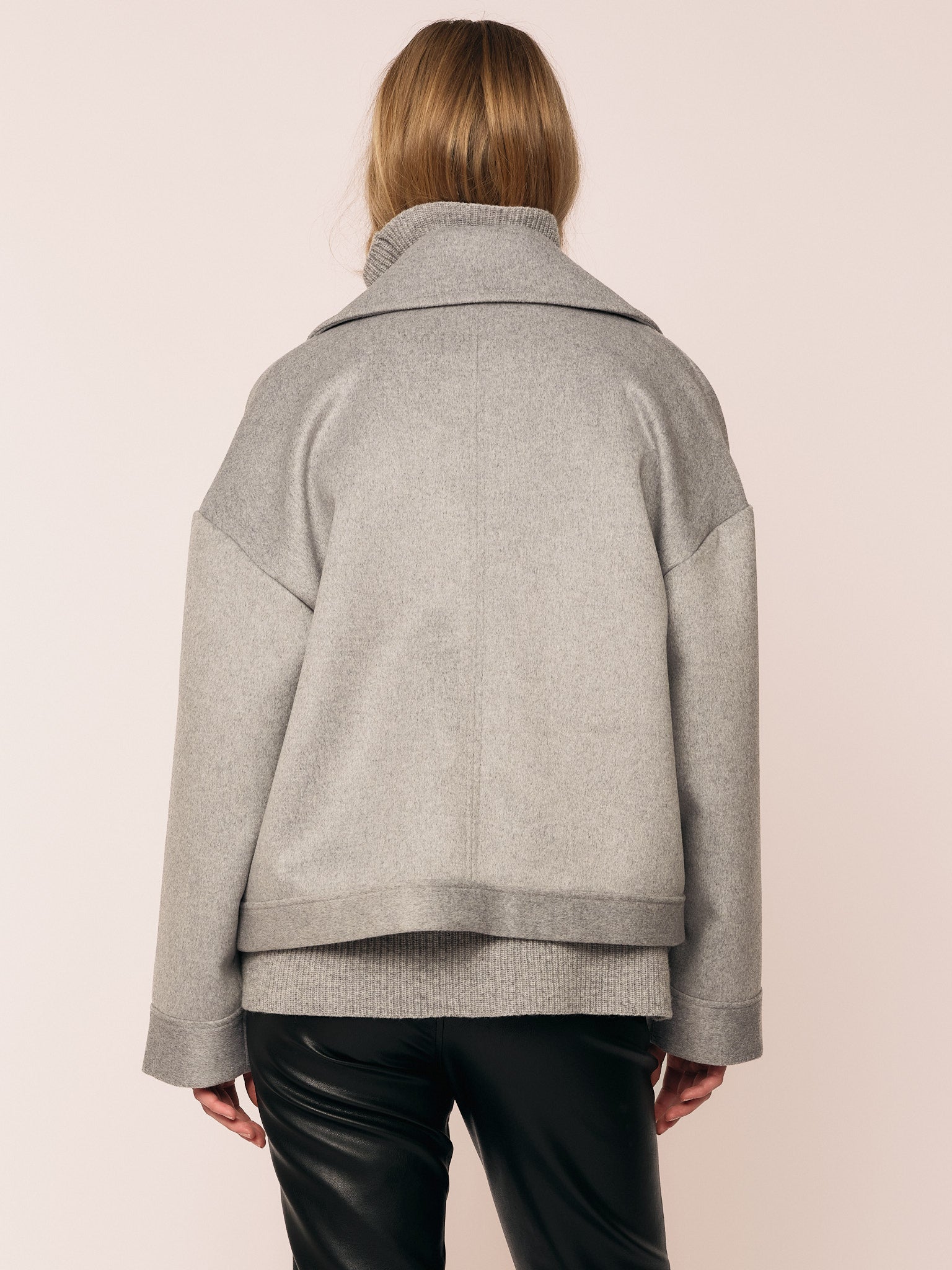 Iris Short Coat - Light Grey Melange – Once Untold