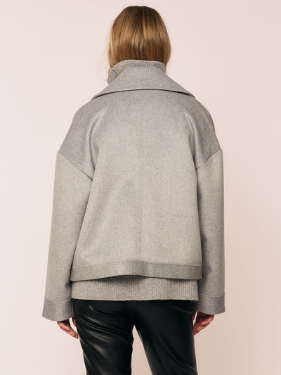 Iris Short Coat - Light Grey Melange