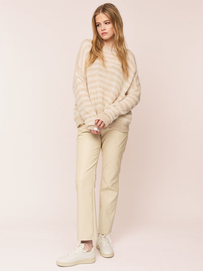 Flora RN Sweater - Beige Stripe