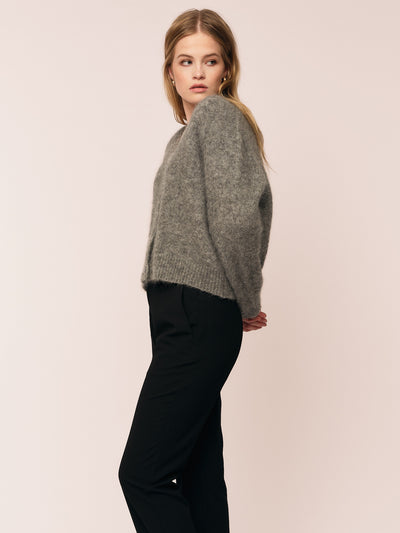 Astrid V Neck Cardigan - Grey