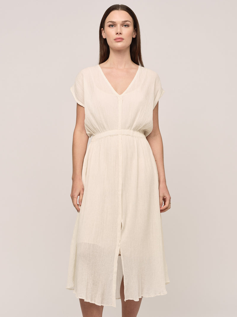 Wave Midi Dress - Ecru