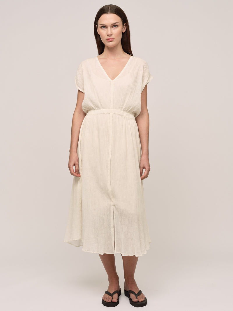 Wave Midi Dress - Ecru
